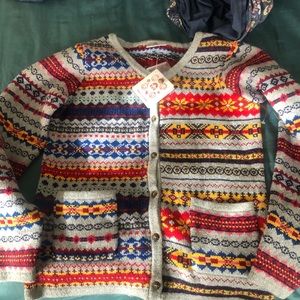 Hanna Andersson NWT Aztec Button up sweater